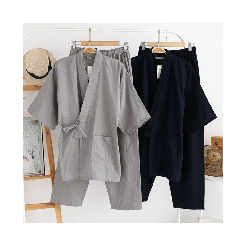 Jinbei Homme - Ensemble veste et pantalon japonais
